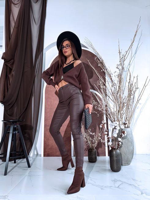 Choco, BASIC faux leather pants "-5kg" C56-3